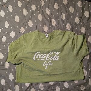 Coca-Cola Life Olive Tee with White Logo